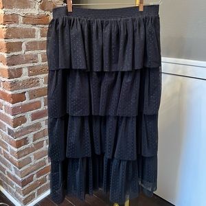 Tiered Black Tulle Midi Skirt purchased on Vici